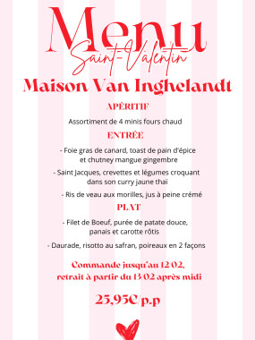 Menu de Saint Valentin option Entrée Froide