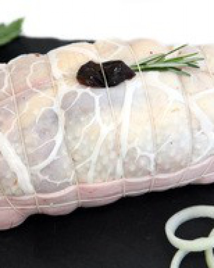 Rôti de chapon désossé (farce fine et foie gras)