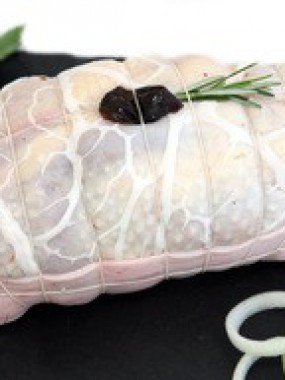 Rôti de chapon désossé (farce fine et foie gras)