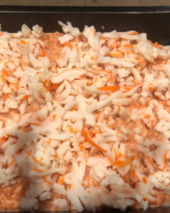 Salade de riz  aromatisé au crabe