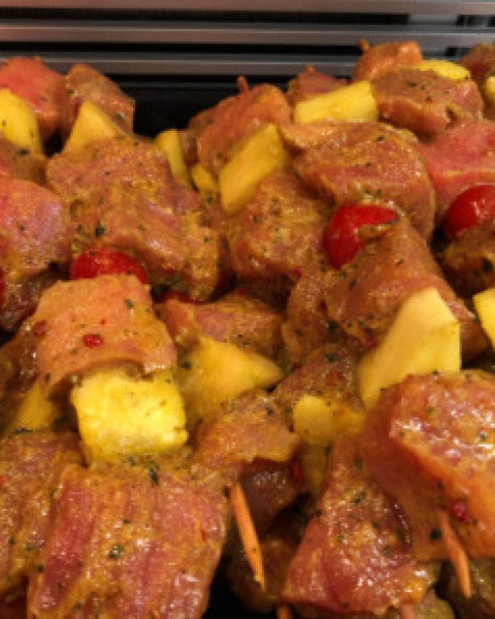 Brochette de veau marinée