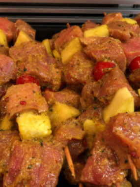 Brochette de veau marinée
